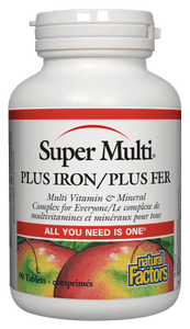 Natural Factors Super Multi Plus Iron 90 Tablets