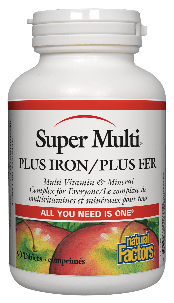 Natural Factors Super Multi Plus Iron 90 Tablets
