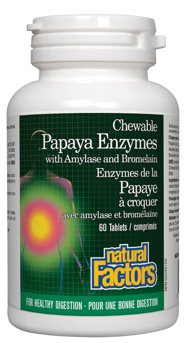 Natural Factors Papaya Enzymes 60 Chewable Tablets