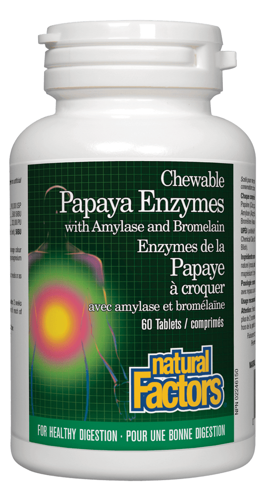 Natural Factors Papaya Enzymes 60 Chewable Tablets