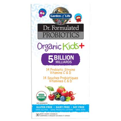 Garden Of Life Dr. Formulated Organic Kids Probiotic 5 Billion Shelf Stable 30 Chewable Tablets