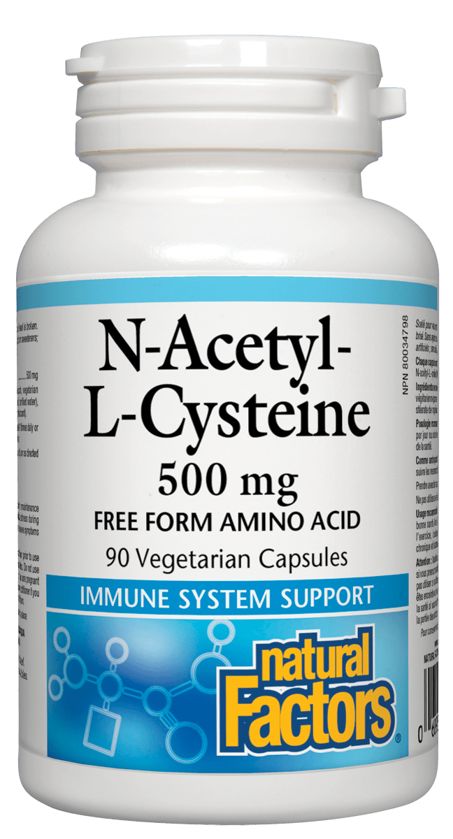 Natural Factors NAC N-Acetyl-L-Cysteine 500mg 90 Capsules