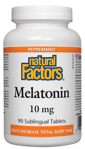 Natural Factors Melatonin 10mg Mint Flavour 90 Sublingual Tablets