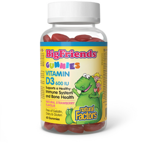 Big Friends Vitamin D3 600 IU Strawberry Flavour 60 Gummies