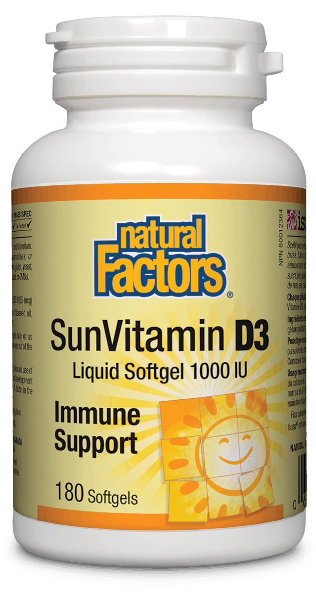 Natural Factors Vitamin D3 1000 IU 180 Softgels