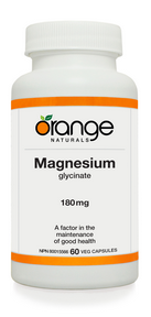 Orange Naturals Magnesium Bis-Glycinate 180mg 60 Capsules