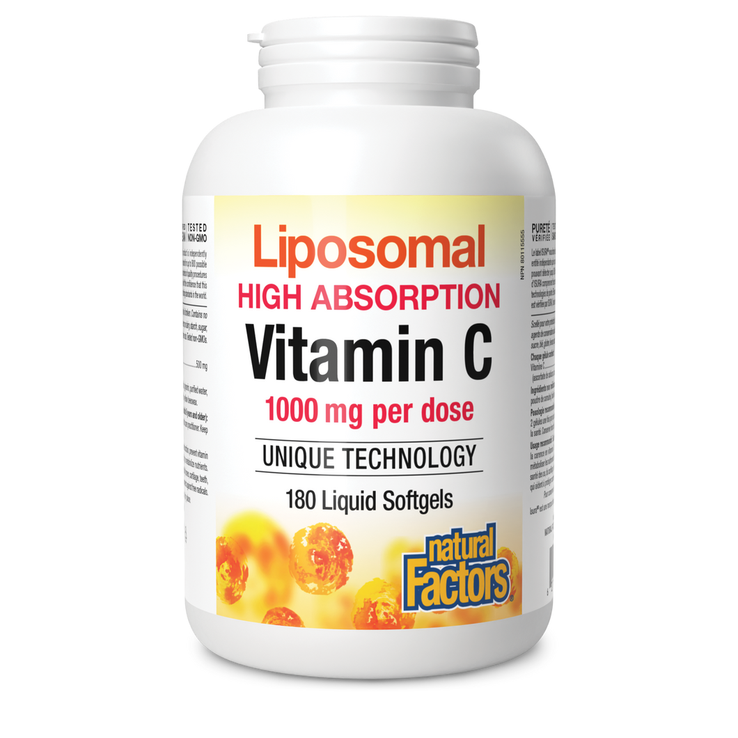 Natural Factors Liposomal Vitamin C 1000mg 180 Liquid Softgels