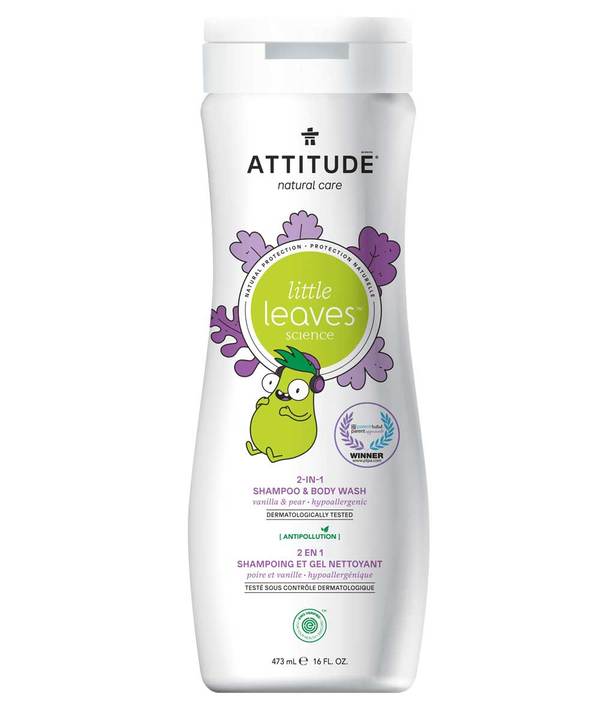 Attitude Little Leaves Kids 2 in 1 Shampoo and Body Wash Vanilla & Pear 473ml