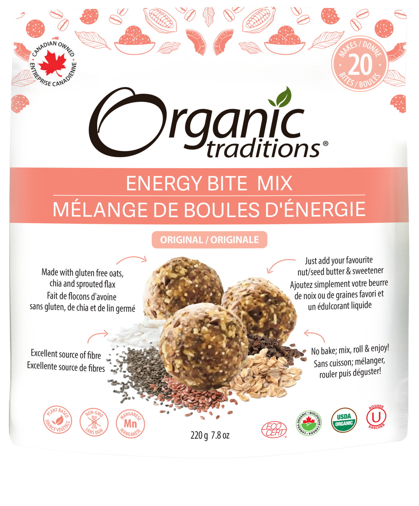 Organic Traditions Energy Bites Original 220g