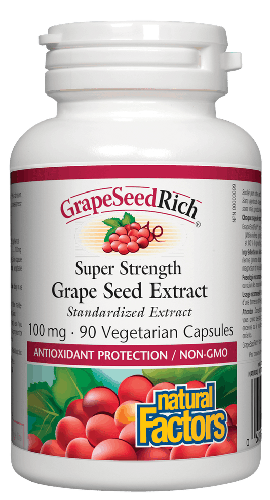 Natural Factors Grape Seed Rich 100mg 90 Vegetarian Capsules