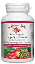 Load image into Gallery viewer, Natural Factors Grape Seed Rich 100mg 90 Vegetarian Capsules
