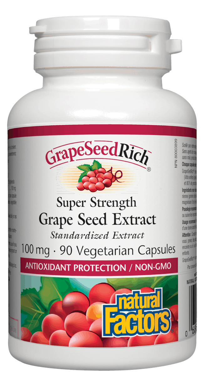 Natural Factors Grape Seed Rich 100mg 90 Vegetarian Capsules