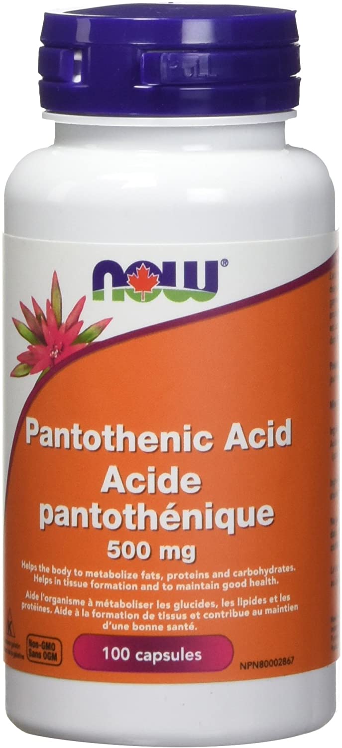NOW Pantothenic Acid 500mg 100 Capsules