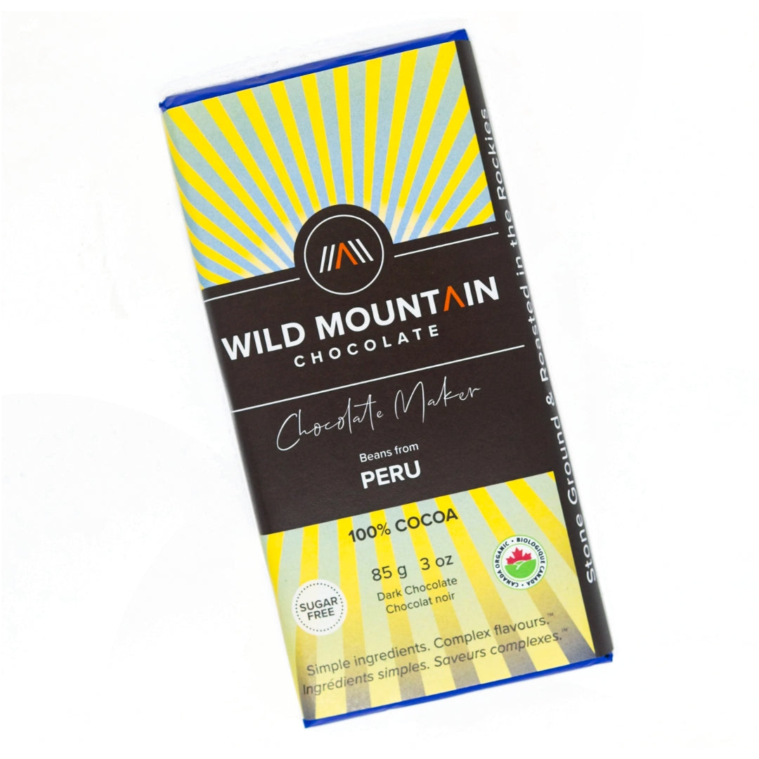 Wild Mountain Peru Dark Chocolate 100% Cocoa 85g