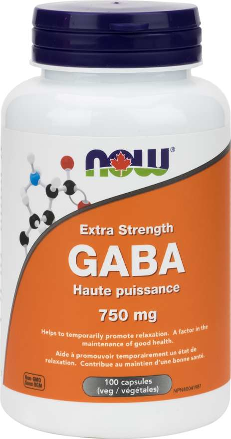 NOW GABA 750mg 100 Vegetarian Capsules