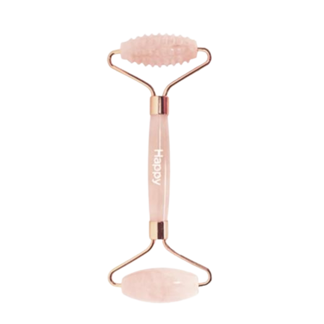 Happy Naturals Duo Texture Face and Body Roller in Rose Quartz