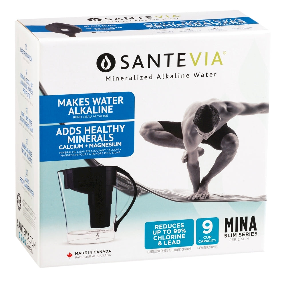 Santevia MINA Alkaline Pitcher in Black