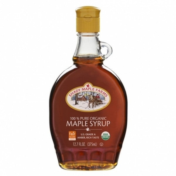 Shady Maple Farms Organic Pure Maple Syrup Grade A Amber Rich 375ml