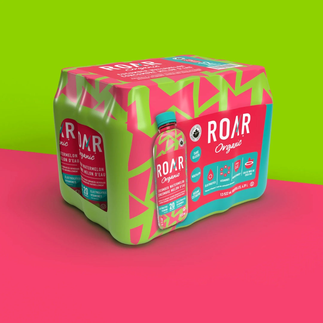 Roar Organic Hydration Drink Cucumber Watermelon 532ml 12 Pack