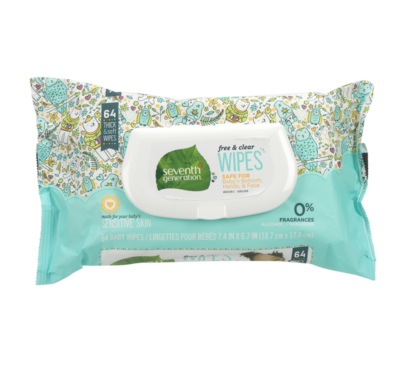 Seventh Generation Baby Wipes Free and Clear 64 Count The Root