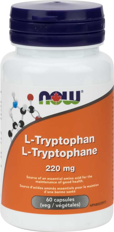 NOW L-Tryptophan 220mg 60 Vegetable Capsules