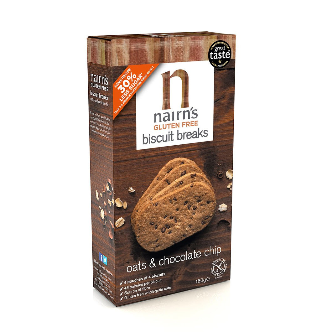Nairns Gluten Free Oat & Choc Cookies 160g