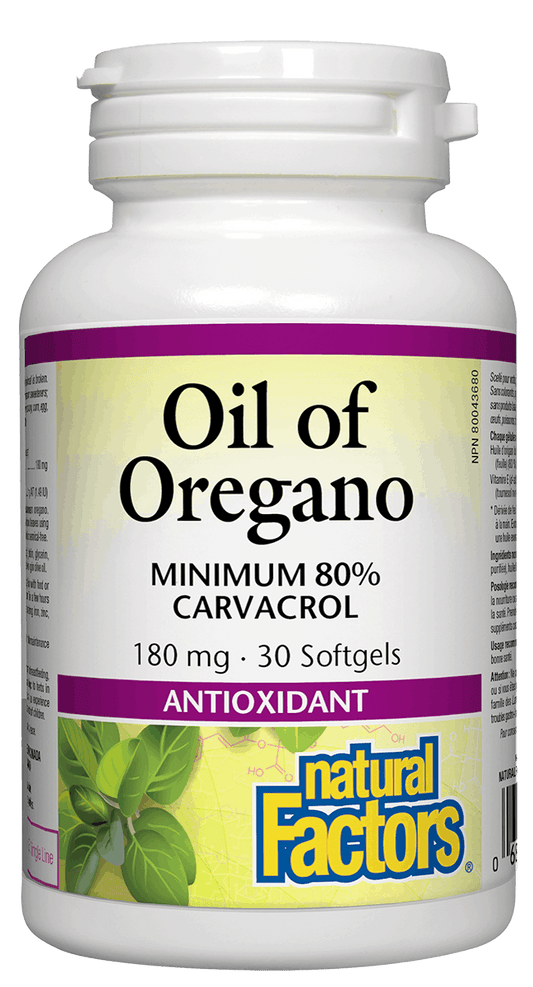 Natural Factors Oil of Oregano 180mg 30 Softgels