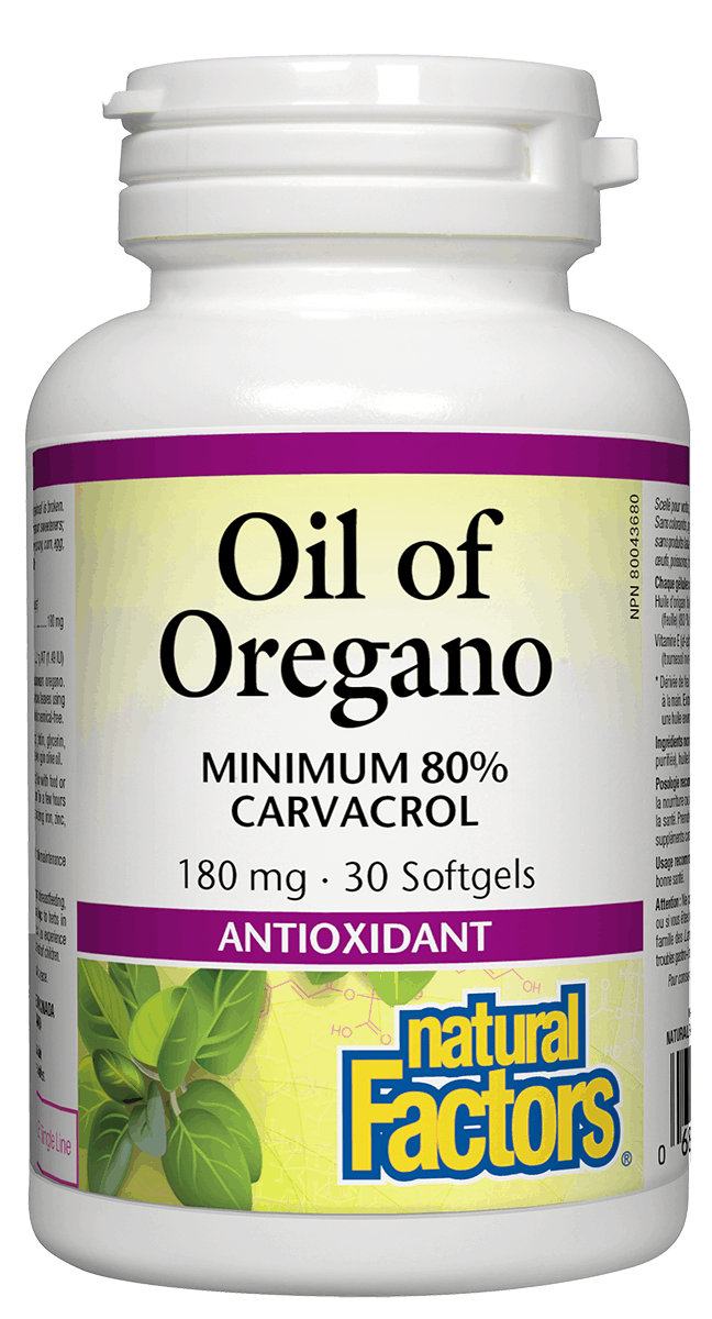 Natural Factors Oil of Oregano 180mg 30 Softgels