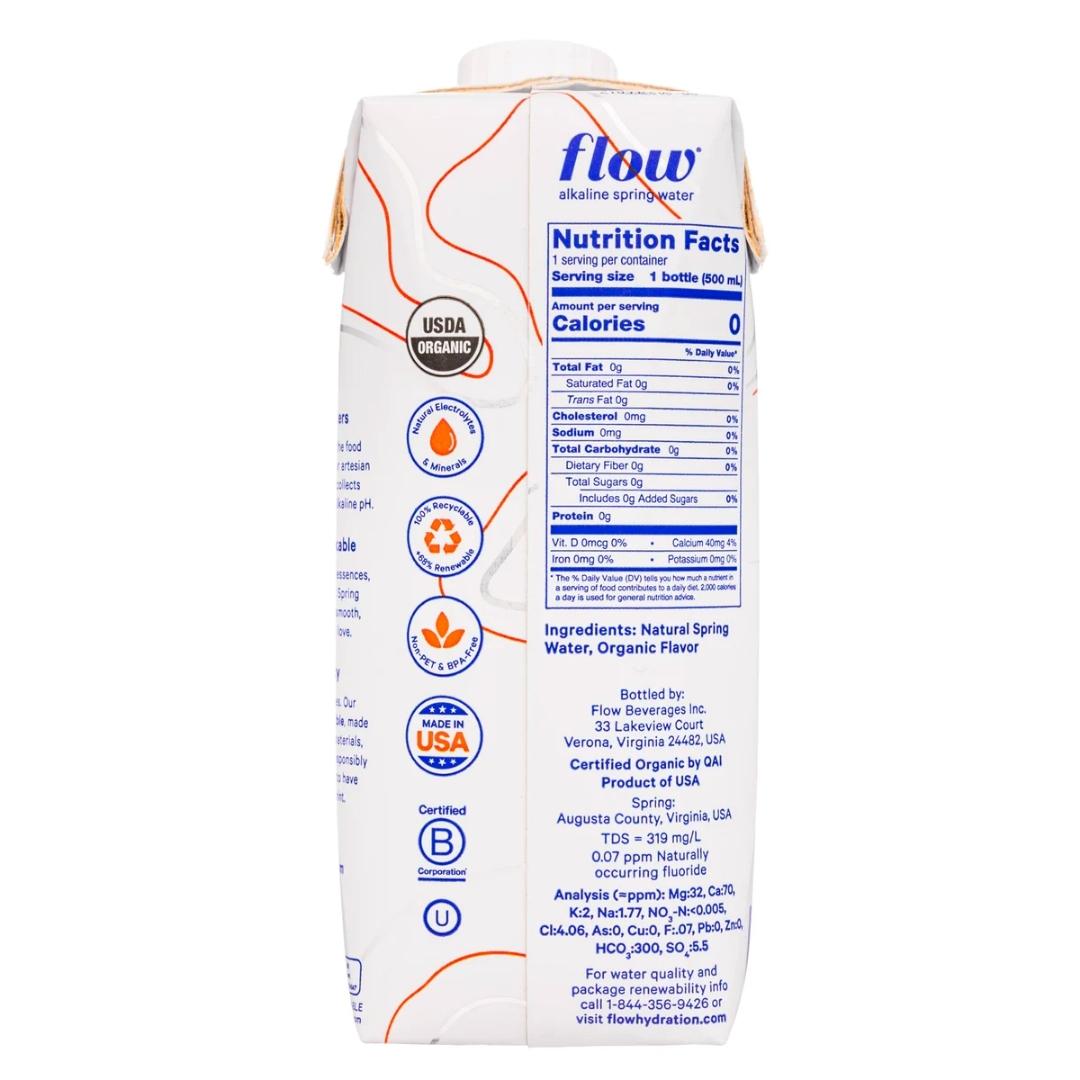 Flow Organic Peach Blueberry Water 500ml