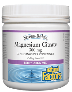Natural Factors Magnesium Citrate 300mg Berry Drink Mix 250g