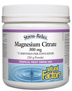Natural Factors Magnesium Citrate 300mg Tropical Powder 250g