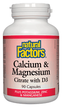 Load image into Gallery viewer, Natural Factors Calcium with Magnesium and D3 90 Capsules
