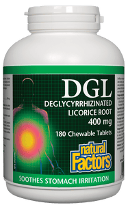 Natural Factors DGL Deglycyrrhizinated Licorice Root 180 Chewable Tablets