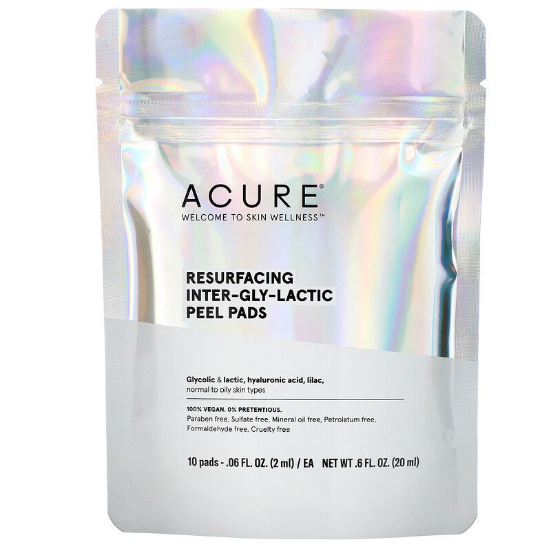 Acure Resurfacing Interglylactic Facial Peel 10 Wipes