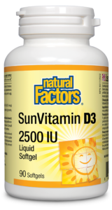 Natural Factors Vitamin D3 2500 IU 90 Softgels