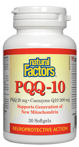 Natural Factors PQQ-10 and CQ10 200mg 30 Softgels