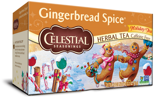 Celestial Seasonings Gingerbread Spice Herbal Holiday Tea (Caffeine Free) 20 Tea Bags