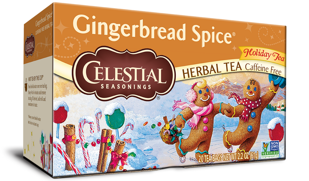 Celestial Seasonings Gingerbread Spice Herbal Holiday Tea (Caffeine Free) 20 Tea Bags