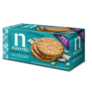 Nairns Coconut &amp; Chia Oat Cookies 200g