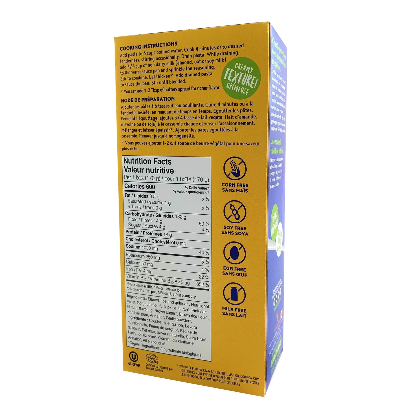 Gogo Quinoa Mac and Cheese Mac & Vegan Cheese 170g