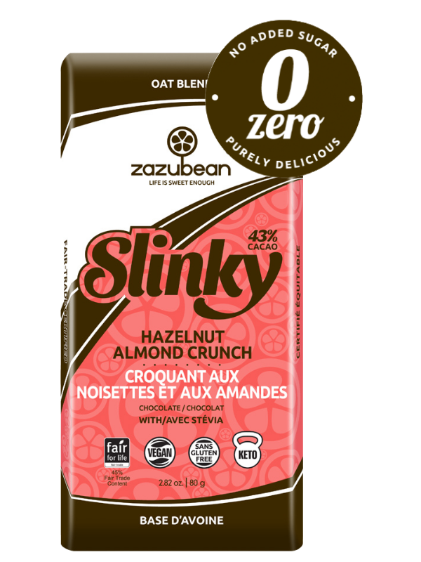 Zazubean Slinky Zero Oat Milk Hazelnut Almond Crunch 80g