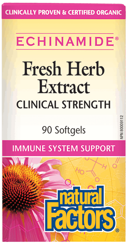 Natural Factors Echinamide Fresh Herb Extract Clinical Strength 90 Softgels