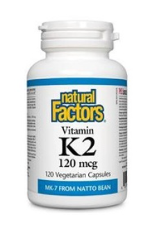 Natural Factors Vitamin K2 120mcg 60 Vegetarian Capsules