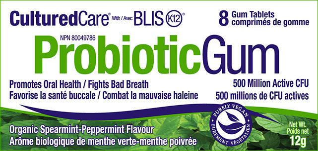 Cultured Care Probiotic Gum Mint Flavoured 8 pieces