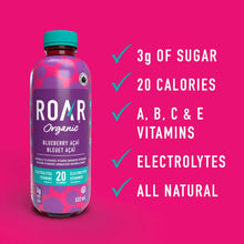 Load image into Gallery viewer, Roar Organic Hydration Drink Blueberry Acai 532ml 12 Pack
