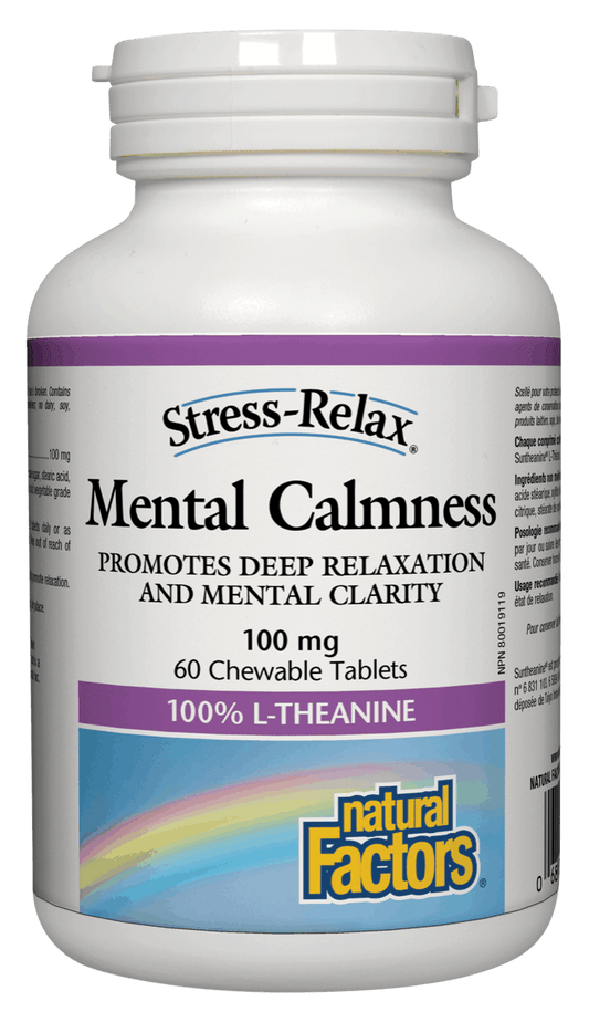 Natural Factors Mental Calmness L-Theanine 100mg 60 Chewable Tablets