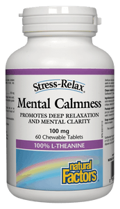 Natural Factors Mental Calmness L-Theanine 100mg 60 Chewable Tablets