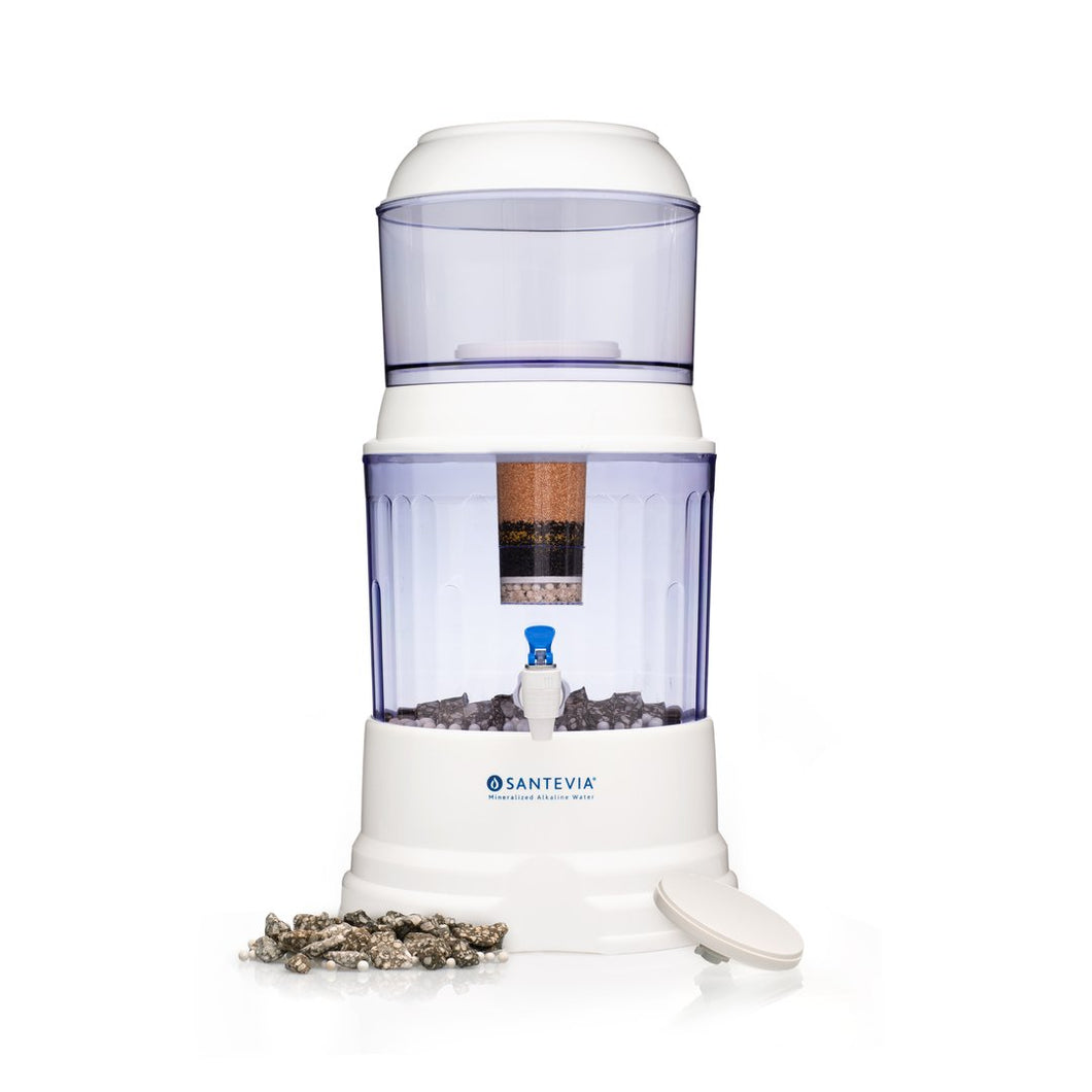 Santevia Gravity Water System With Fluoride Filter Countertop Model 15L