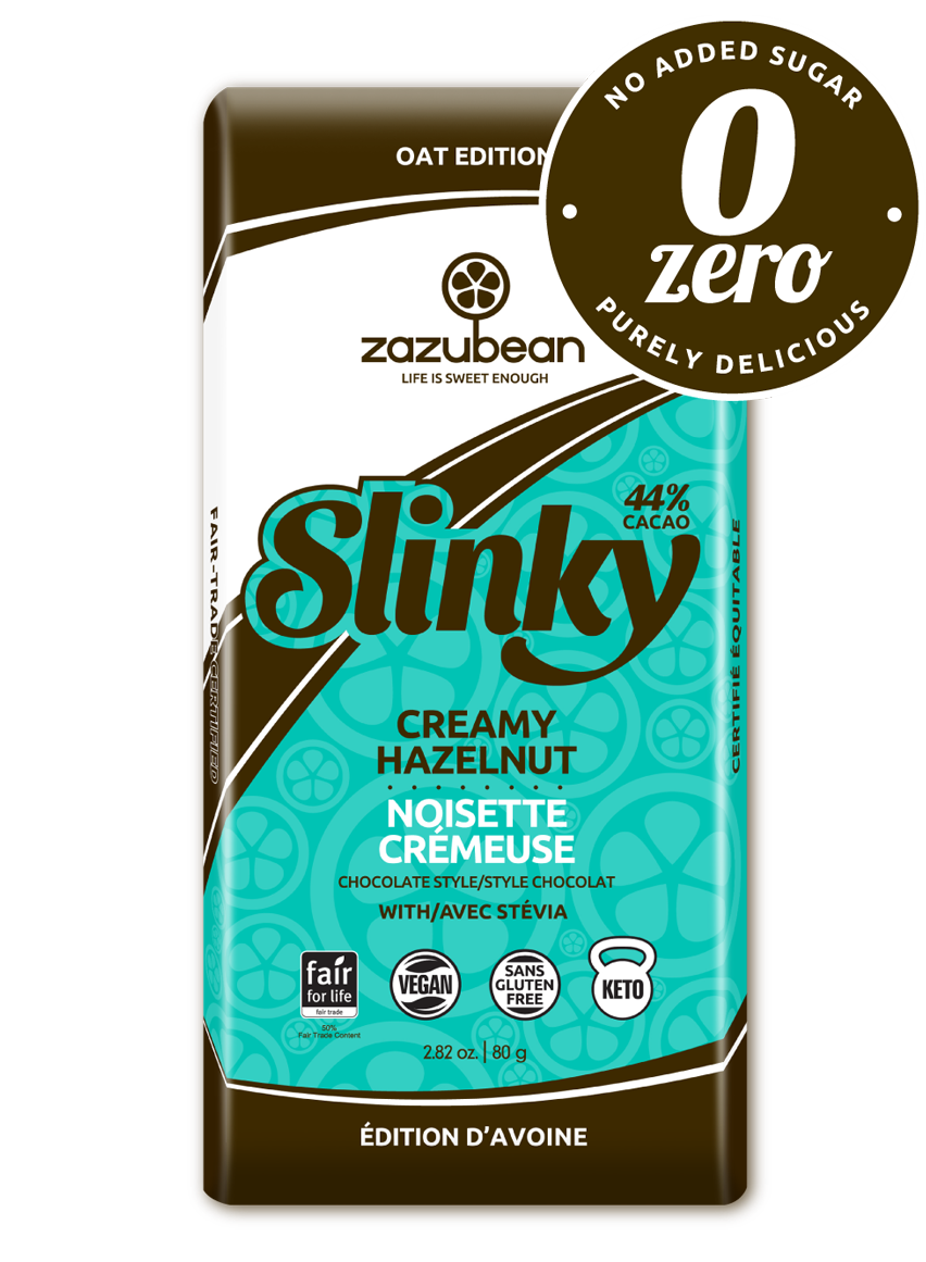 Zazubean Slinky Zero Creamy Oat Hazelnut 80g