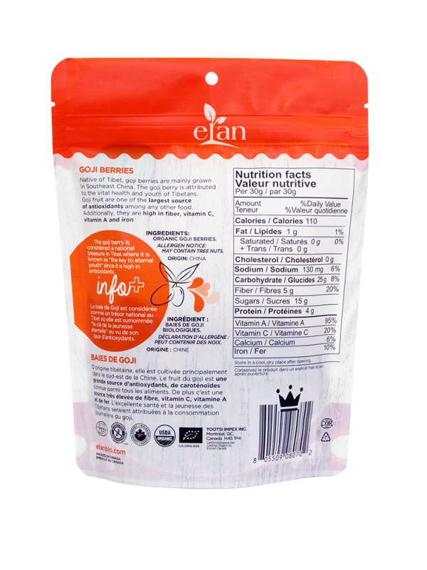 Elan Organic Goji Berries 140g